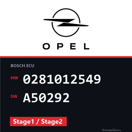 Opel Zafira 0281012549 A50292 Stage1 / Stage2 tuning file