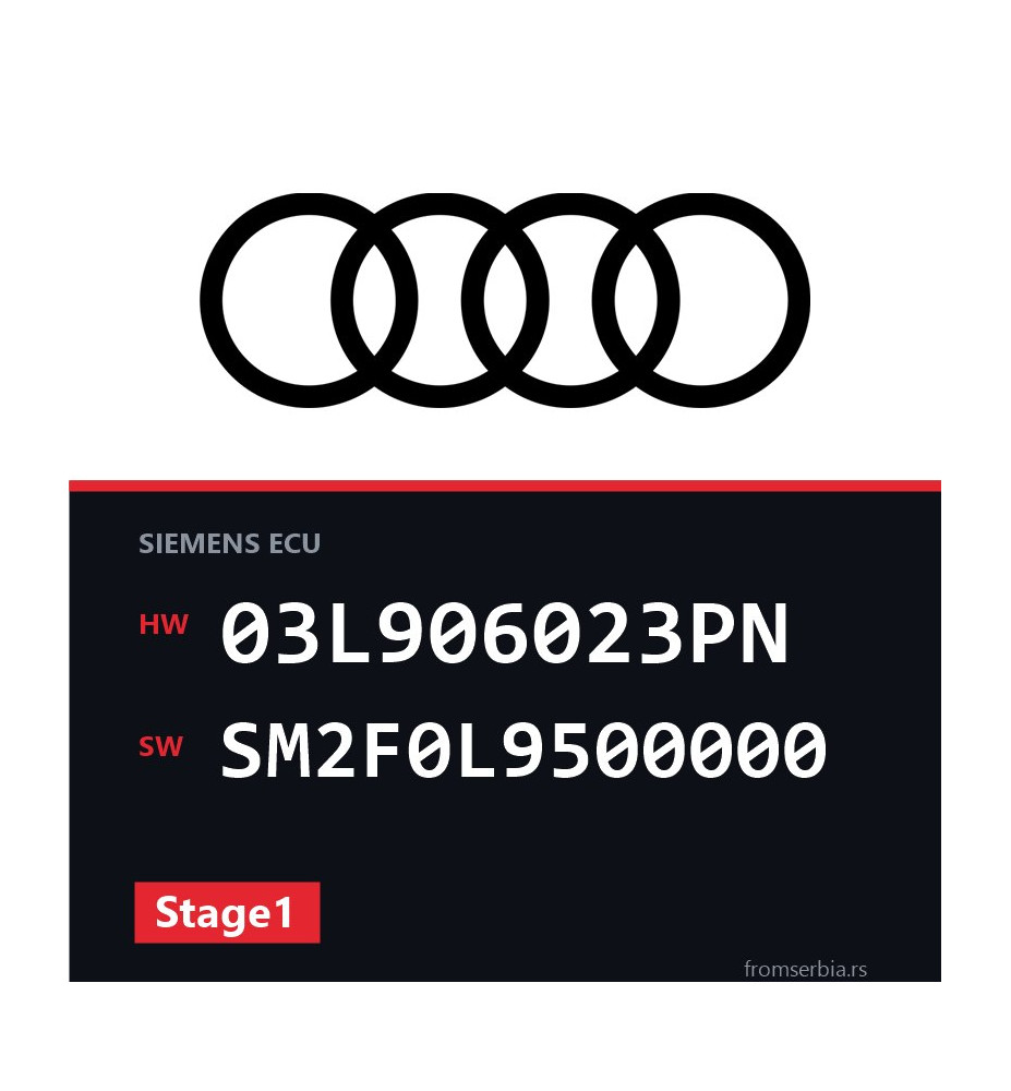 Audi A3 03L906023PN SM2F0L9500000 Stage1 tuning file