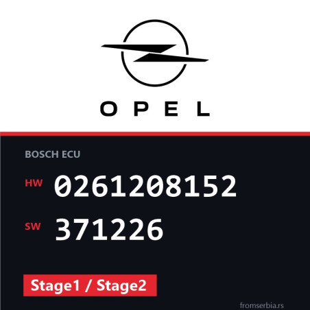 Opel Astra-H 0261208152 371226 Stage1 / Stage2 tuning file