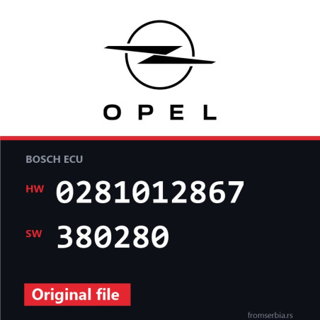 Opel Astra 0281012867 380280 original ECU file