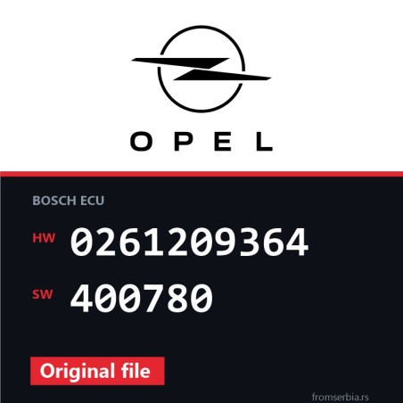 Opel Insignia 0261209364 400780 original ECU file