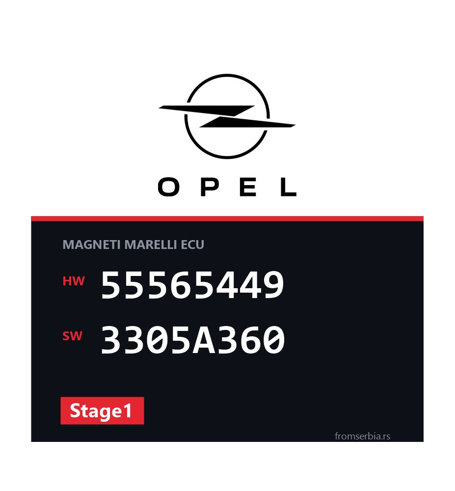 Opel Astra-H 55565449 3305A360 Stage1 tuning file