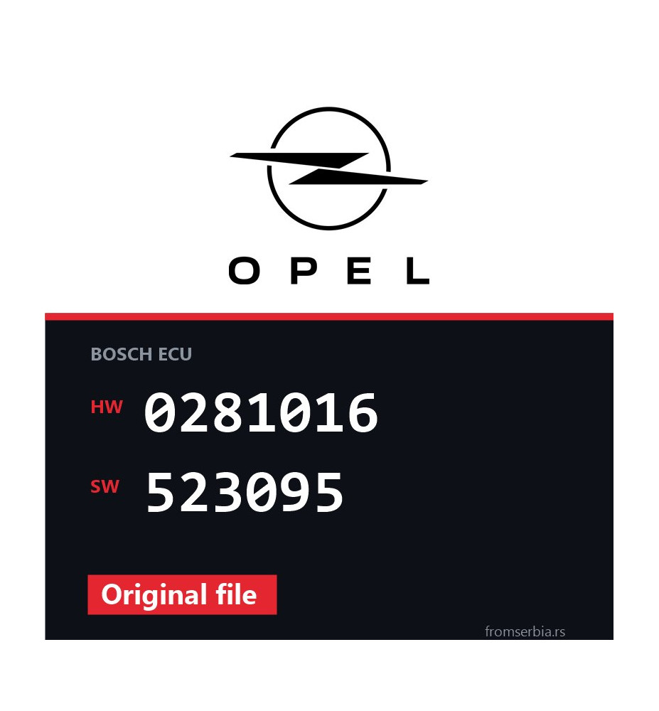Opel Vivaro 0281016 523095 original ECU file