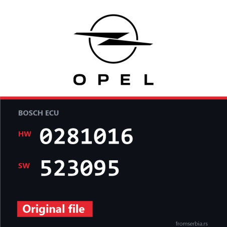Opel Vivaro 0281016 523095 original ECU file