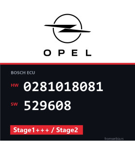 Opel 2.0 0281018081 529608 Stage1+++ / Stage2 tuning file
