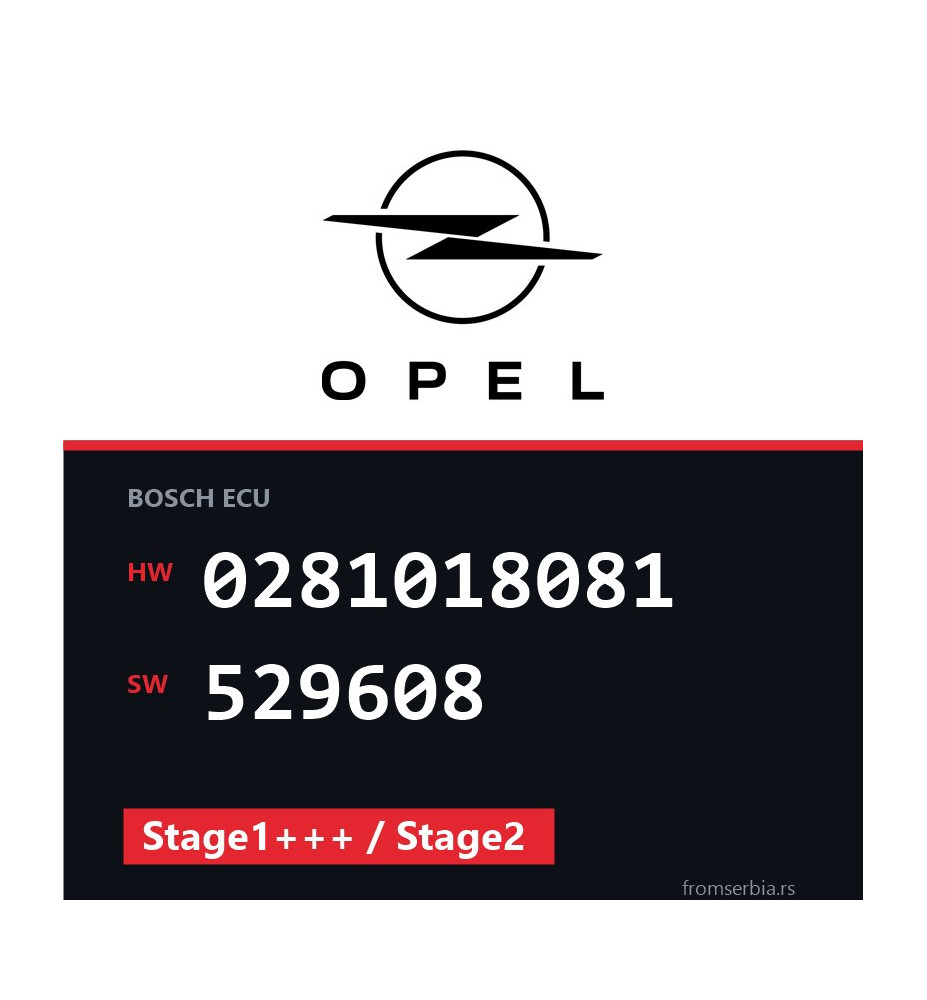 Opel 2.0 0281018081 529608 Stage1+++ / Stage2 tuning file