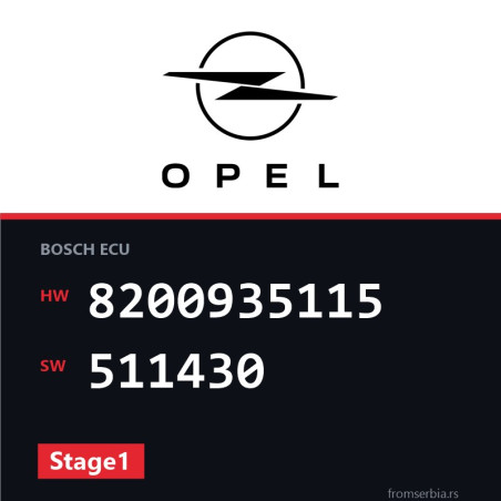 Opel Vivaro 8200935115 511430 Stage1 tuning file