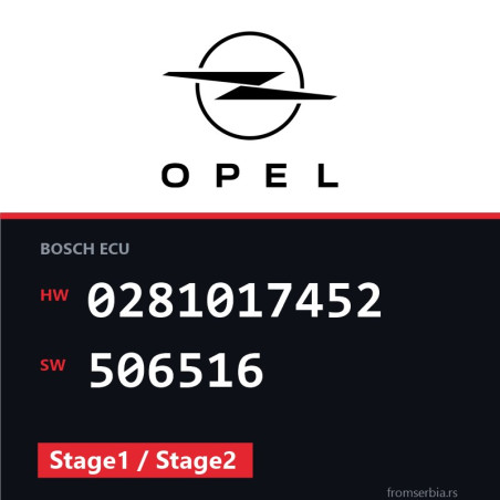 Opel Insignia 0281017452 506516 Stage1 / Stage2 tuning file