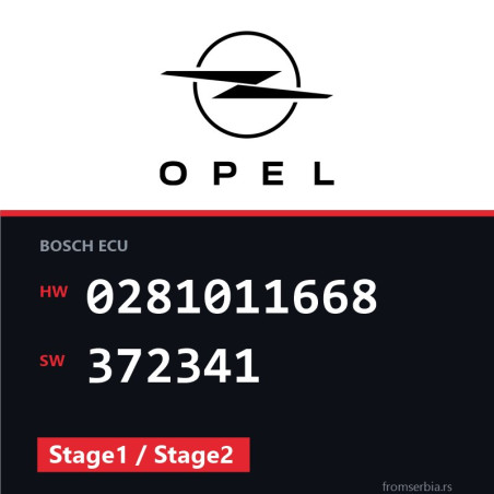 Opel Astra-G 0281011668 372341 Stage1 / Stage2 tuning file
