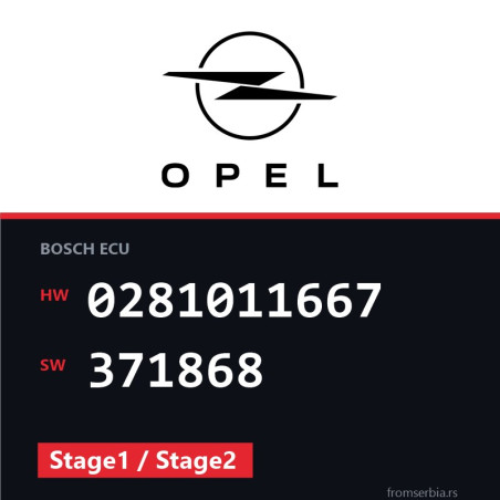 Opel Astra-G 0281011667 371868 Stage1 / Stage2 tuning file