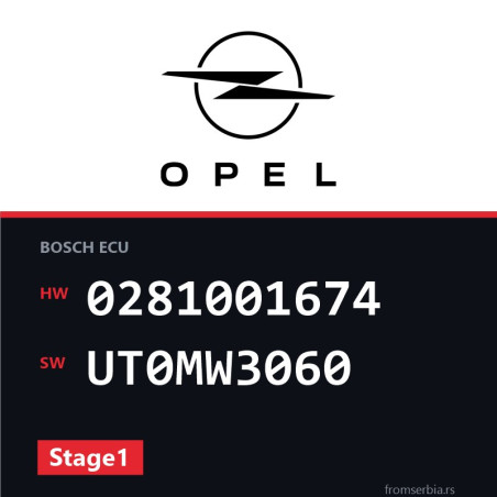 Opel Astra-G 0281001674 UT0MW3060 Stage1 tuning file