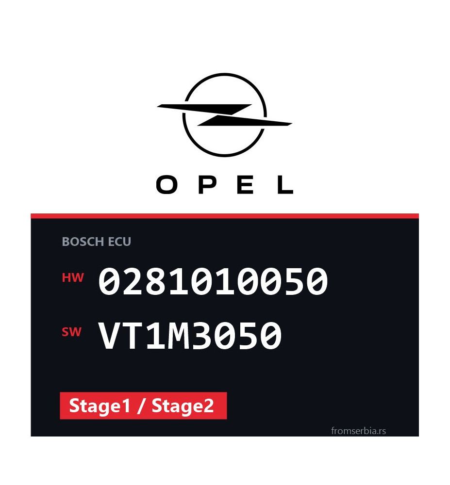 Opel Astra-G 0281010050 VT1M3050 Stage1 / Stage2 tuning file