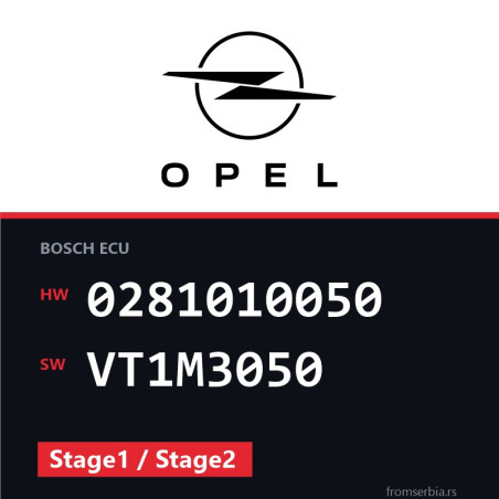Opel Astra-G 0281010050 VT1M3050 Stage1 / Stage2 tuning file