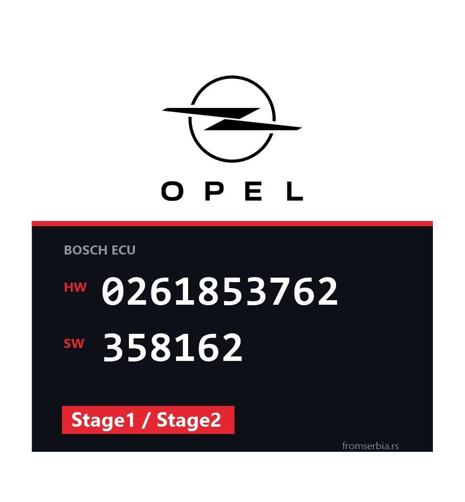 Opel Calibra 0261853762 358162 Stage1 / Stage2 tuning file