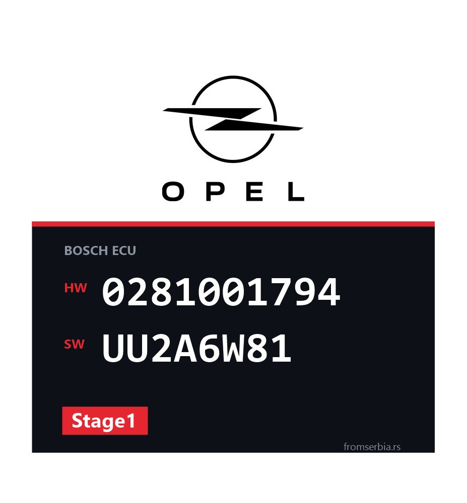Opel Frontera 0281001794 UU2A6W81 Stage1 tuning file