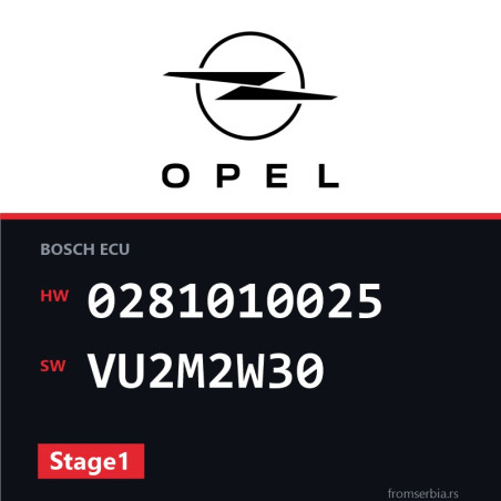 Opel Frontera 0281010025 VU2M2W30 Stage1 tuning file