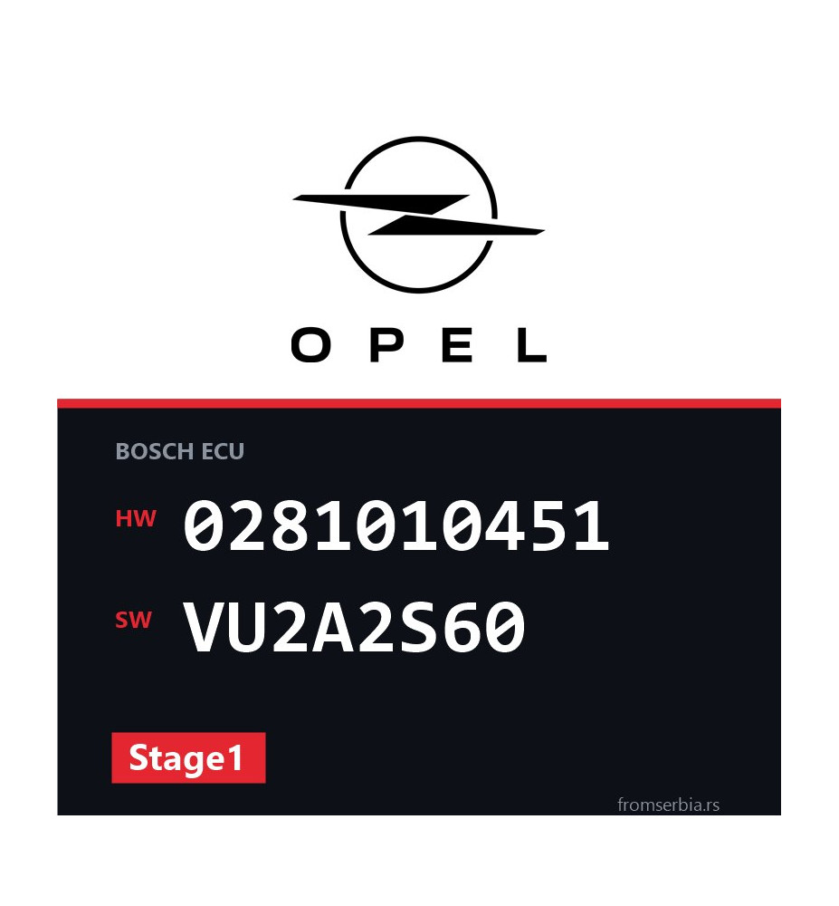 Opel Frontera 0281010451 VU2A2S60 Stage1 tuning file