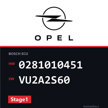 Opel Frontera 0281010451 VU2A2S60 Stage1 tuning file