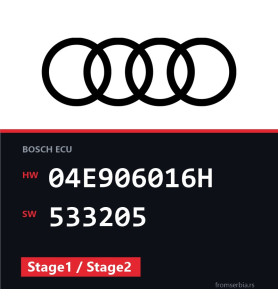 Audi A3 04E906016H 533205 Stage1 / Stage2 tuning file