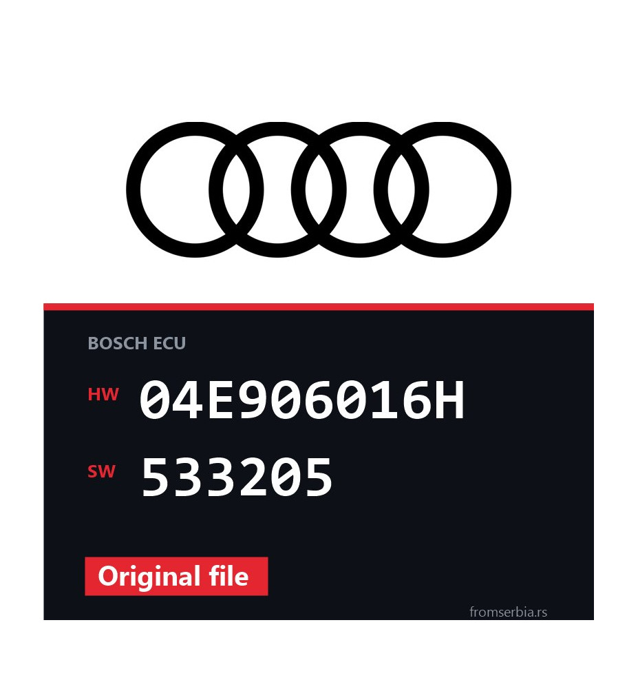 Audi A3 04E906016H 533205 original ECU file