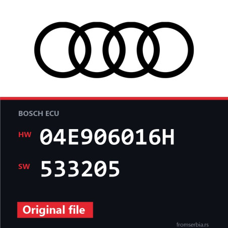 Audi A3 04E906016H 533205 original ECU file