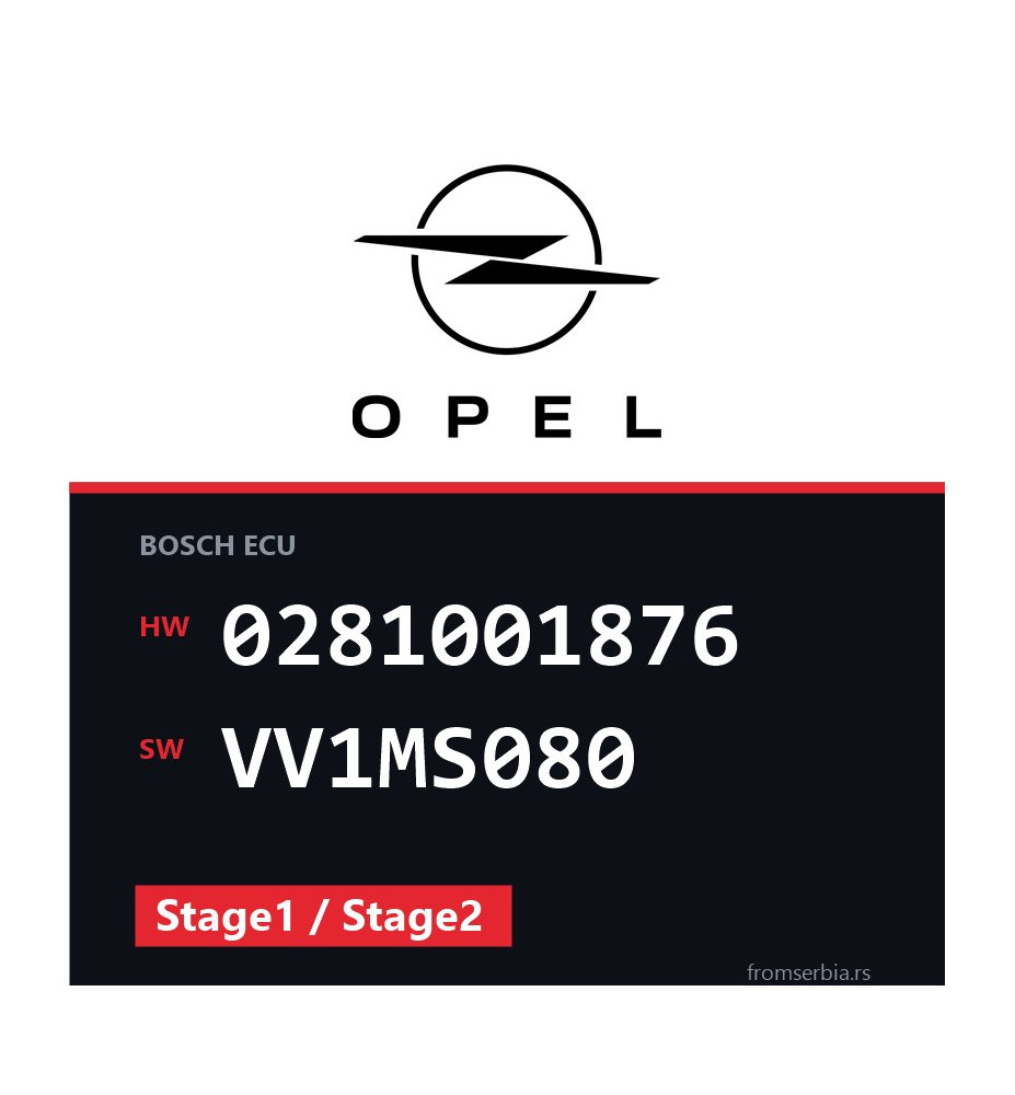 Opel Omega-B 0281001876 VV1MS080 Stage1 / Stage2 tuning file