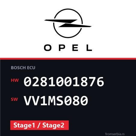 Opel Omega-B 0281001876 VV1MS080 Stage1 / Stage2 tuning file