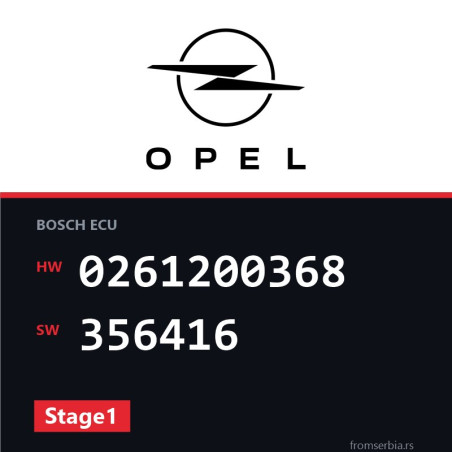 Opel Omega-B 0261200368 356416 Stage1 tuning file