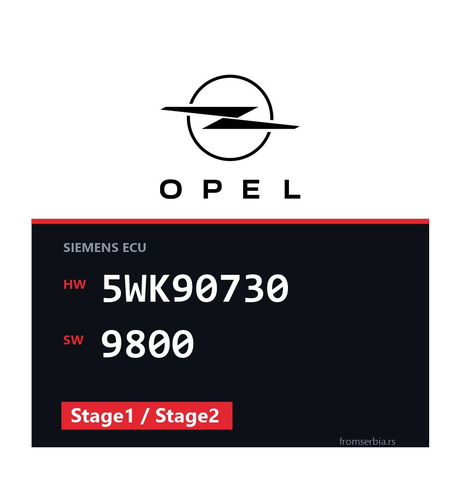 Opel Omega-B 5WK90730 9800 Stage1 / Stage2 tuning file