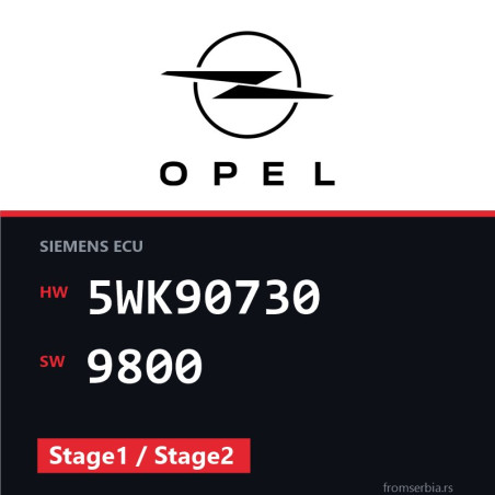 Opel Omega-B 5WK90730 9800 Stage1 / Stage2 tuning file
