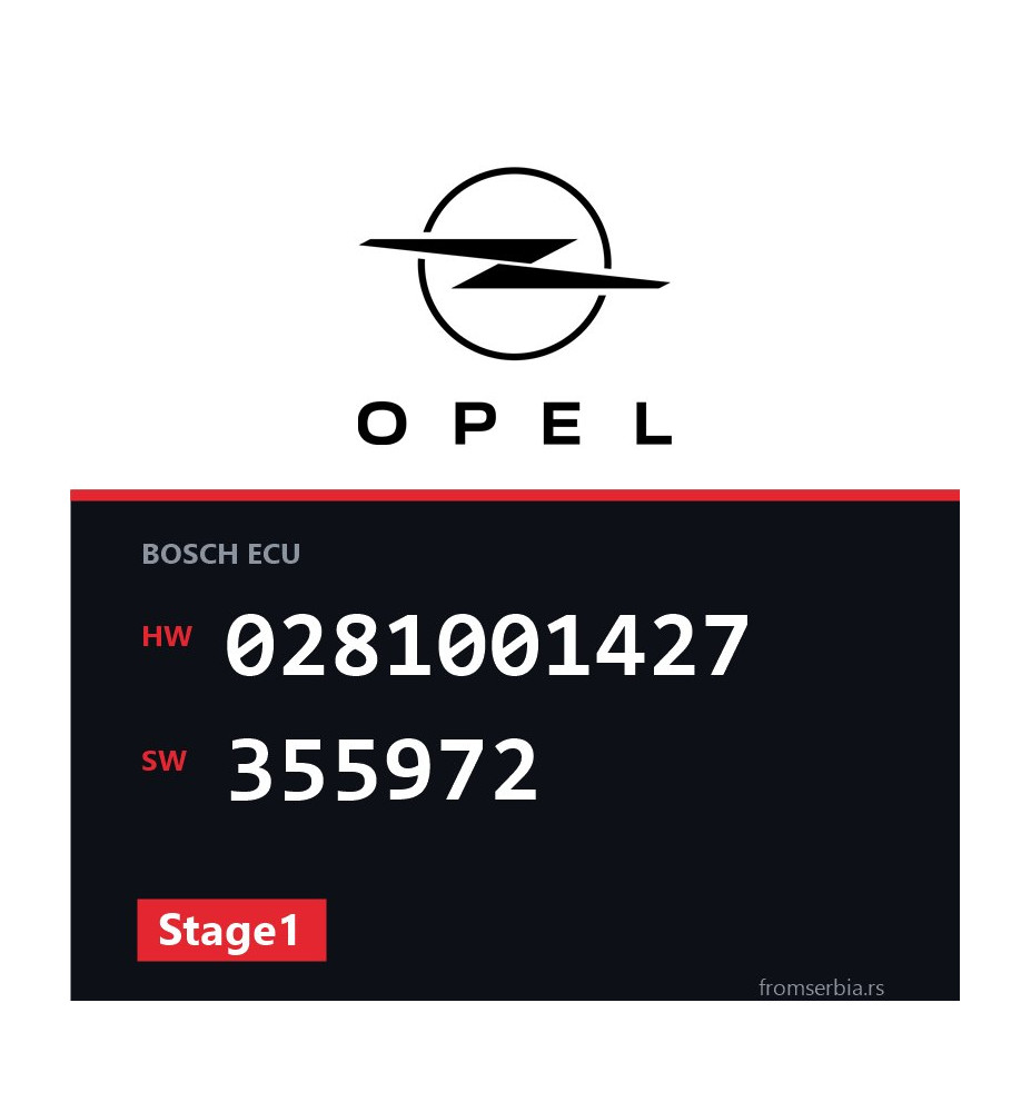 Opel Omega-B 0281001427 355972 Stage1 tuning file