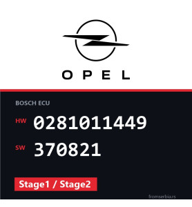 Opel Signum 0281011449 370821 Stage1 / Stage2 tuning file