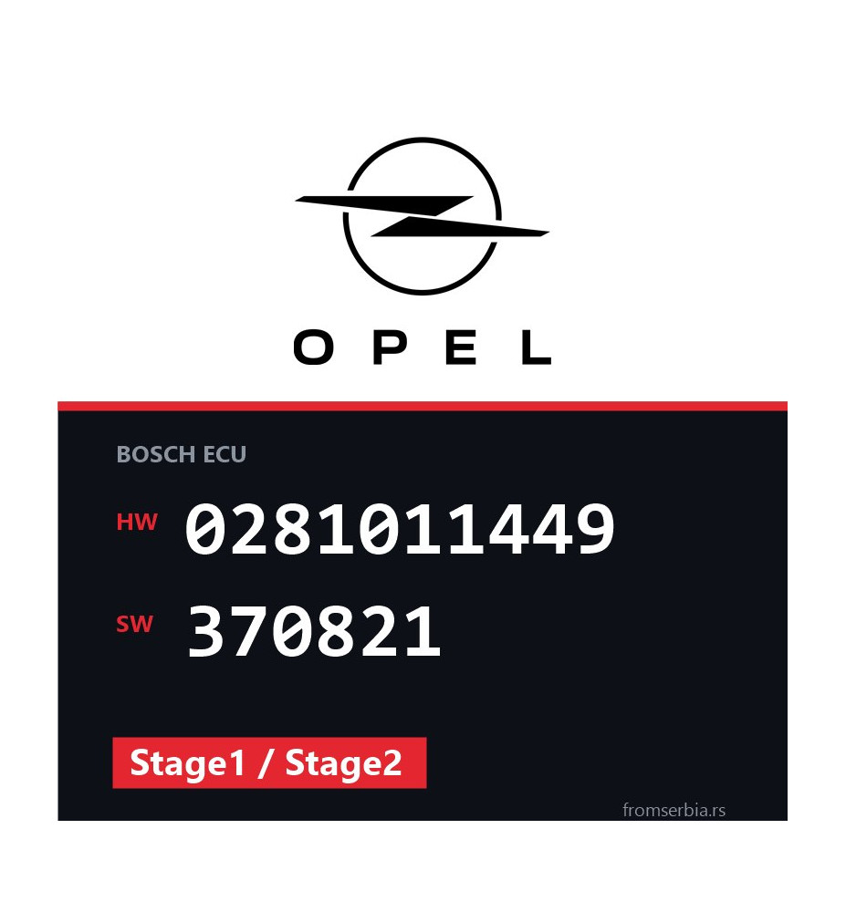 Opel Signum 0281011449 370821 Stage1 / Stage2 tuning file