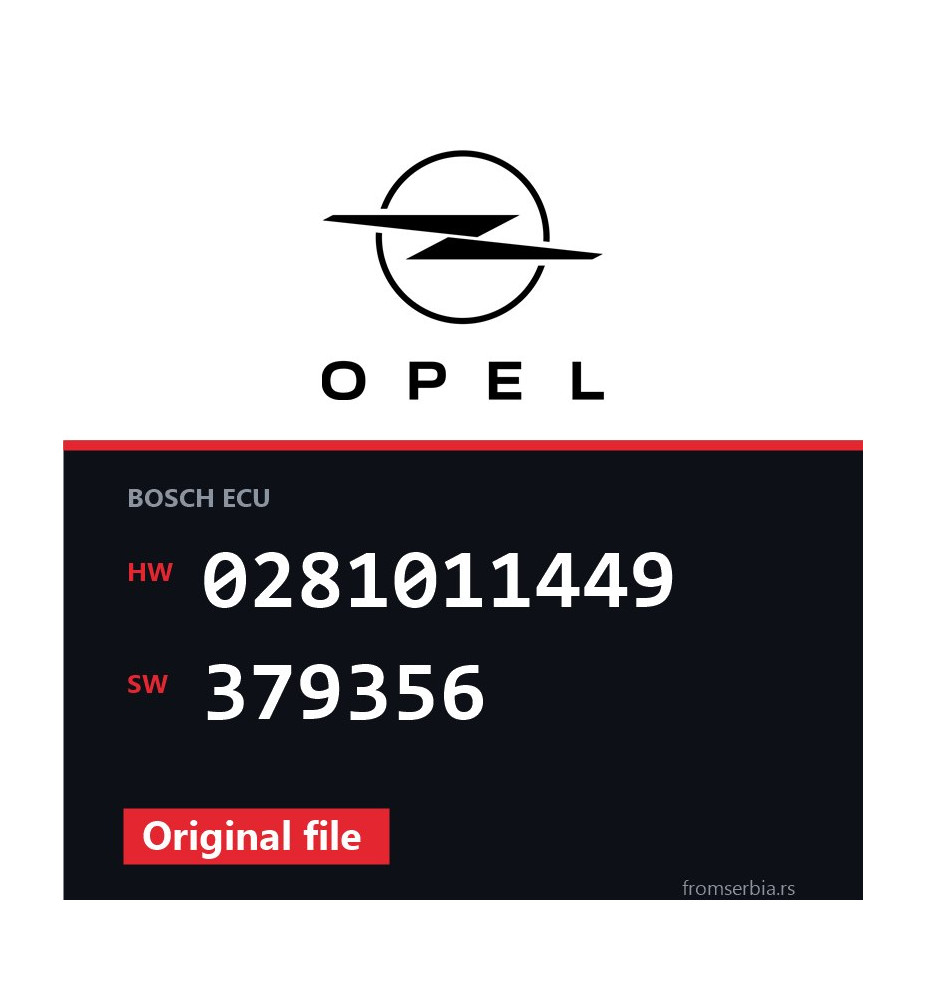 Opel Signum 0281011449 379356 original ECU file