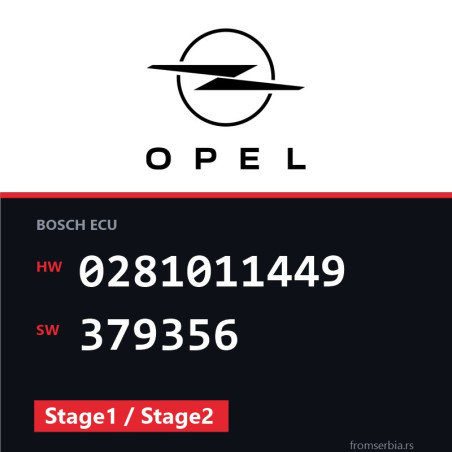 Opel Signum 0281011449 379356 Stage1 / Stage2 tuning file