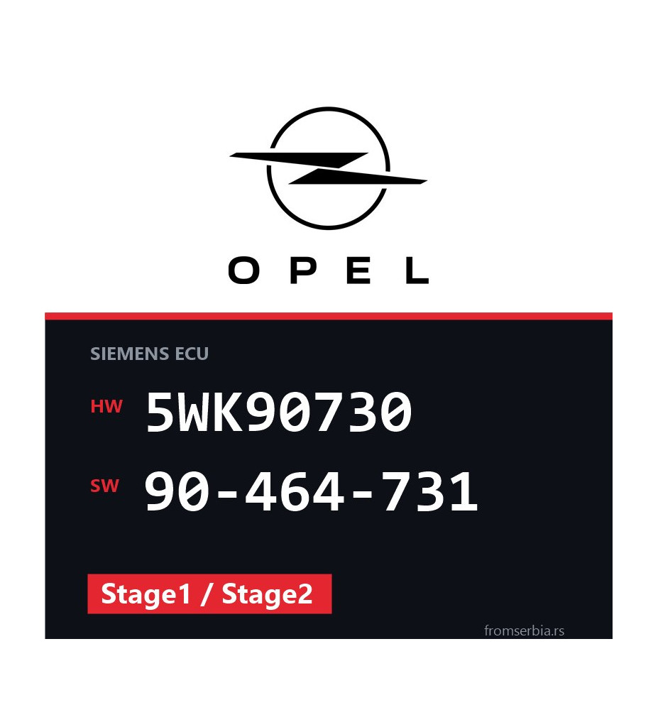 Opel Vectra-A 5WK90730 90-464-731 Stage1 / Stage2 tuning file