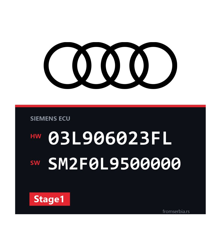 Audi A3 03L906023FL SM2F0L9500000 Stage1 tuning file