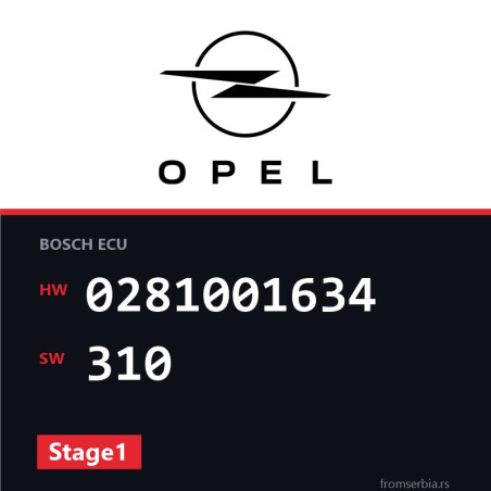 Opel Vectra-B 0281001634 310 Stage1 tuning file