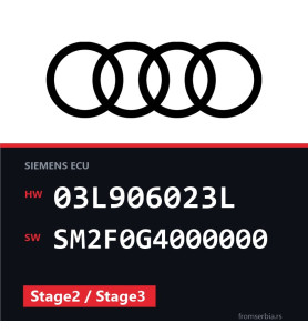 Audi A3 03L906023L SM2F0G4000000 Stage2 / Stage3 tuning file