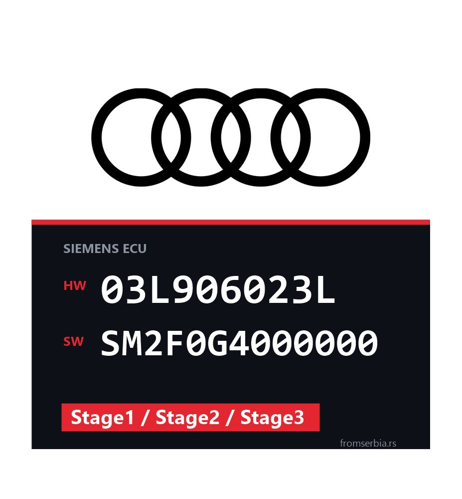 Audi A3 03L906023L SM2F0G4000000 Stage1 / Stage2 / Stage3 tuning file