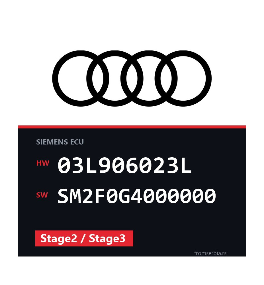 Audi A3 03L906023L SM2F0G4000000 Stage2 / Stage3 tuning file