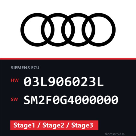 Audi A3 03L906023L SM2F0G4000000 Stage1 / Stage2 / Stage3 tuning file