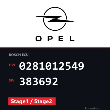 Opel Zafira 0281012549 383692 Stage1 / Stage2 tuning file