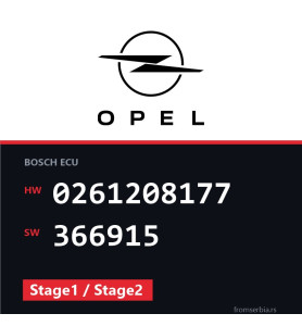 Opel Zafira 0261208177 366915 Stage1 / Stage2 tuning file