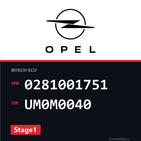 Opel Zafira 0281001751 UM0M0040 Stage1 tuning file