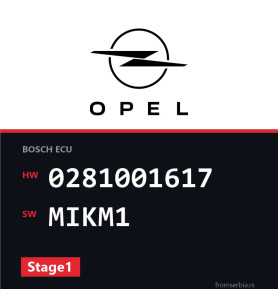 Opel Zafira 0281001617 MIKM1 Stage1 tuning file