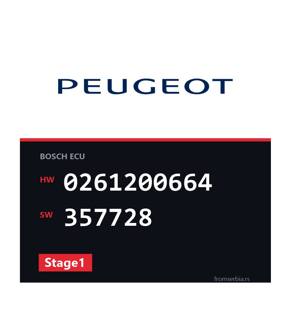 Peugeot 405 0261200664 357728 Stage1 tuning file