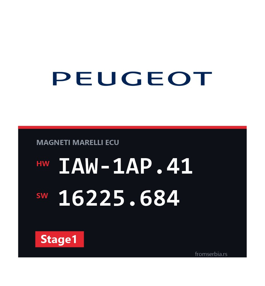 Peugeot 106 IAW-1AP.41 16225.684 Stage1 tuning file