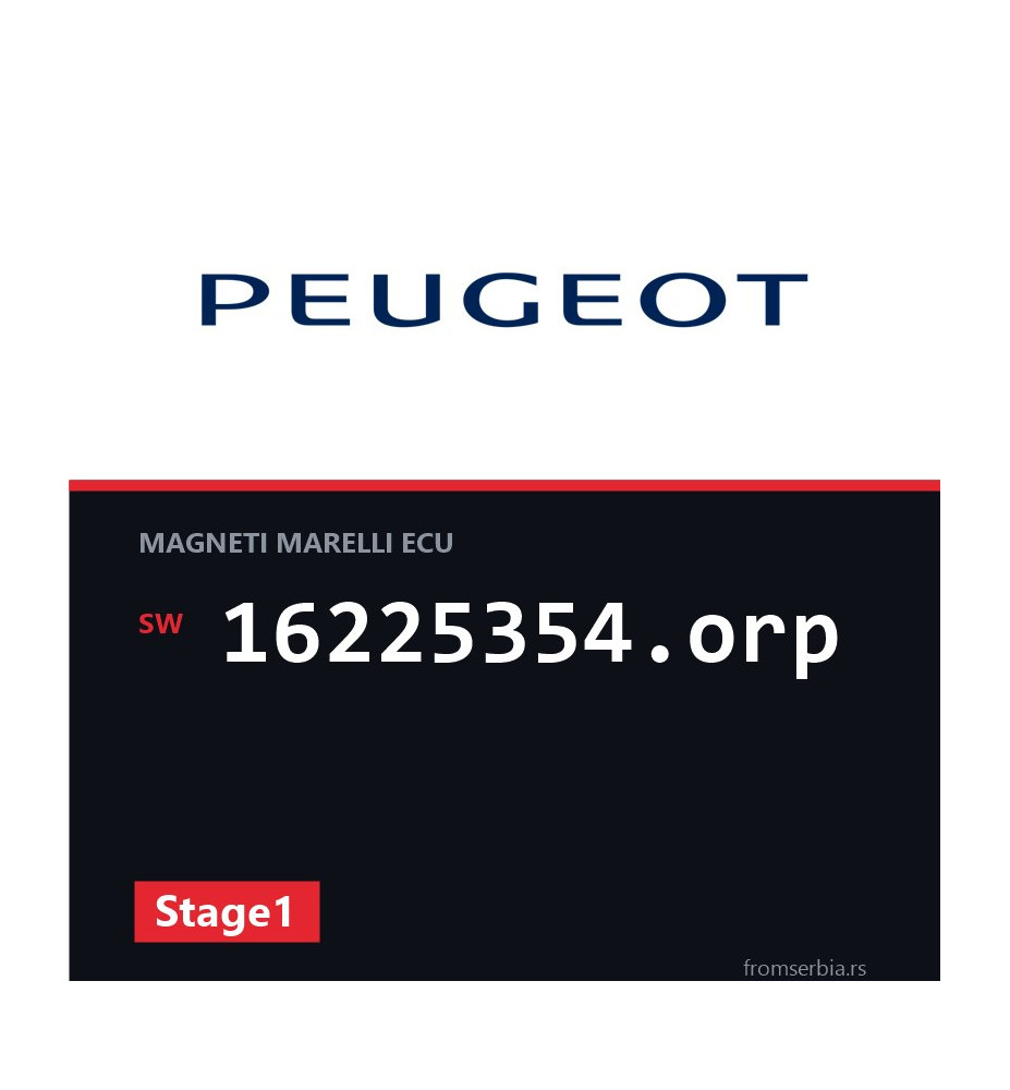 Peugeot 106 16225354.orp Stage1 tuning file