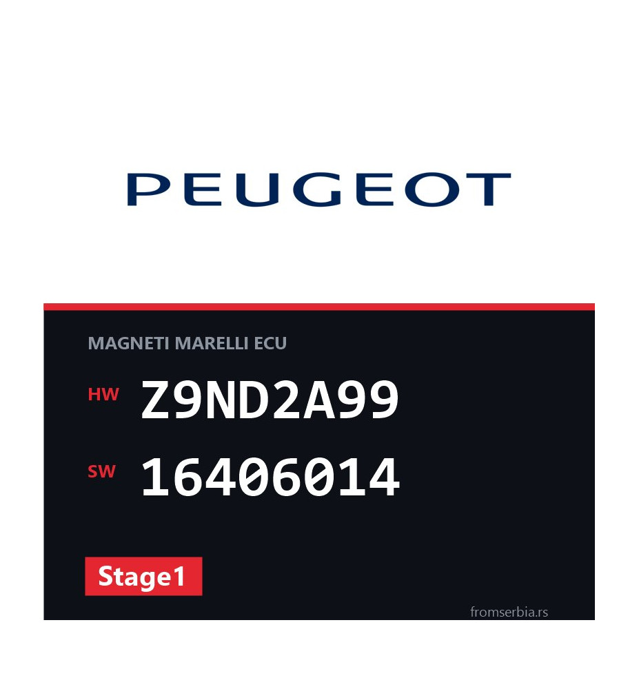 Peugeot 206 Z9ND2A99 16406014 Stage1 tuning file